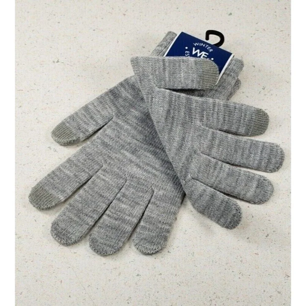 Winter Essentials Warm Gray Winter Texting Gloves Unisex One Size Fits All